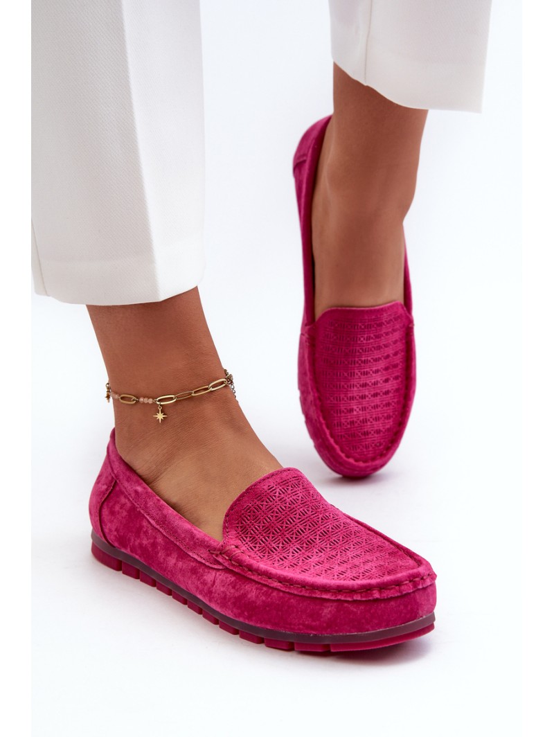 Pink Women's Suede Moccasins S.Barski LR755
