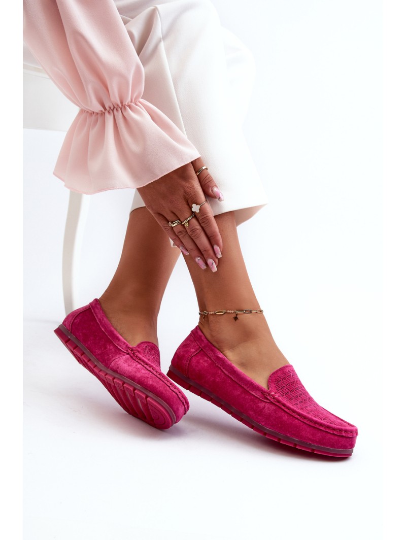 Pink Women's Suede Moccasins S.Barski LR755