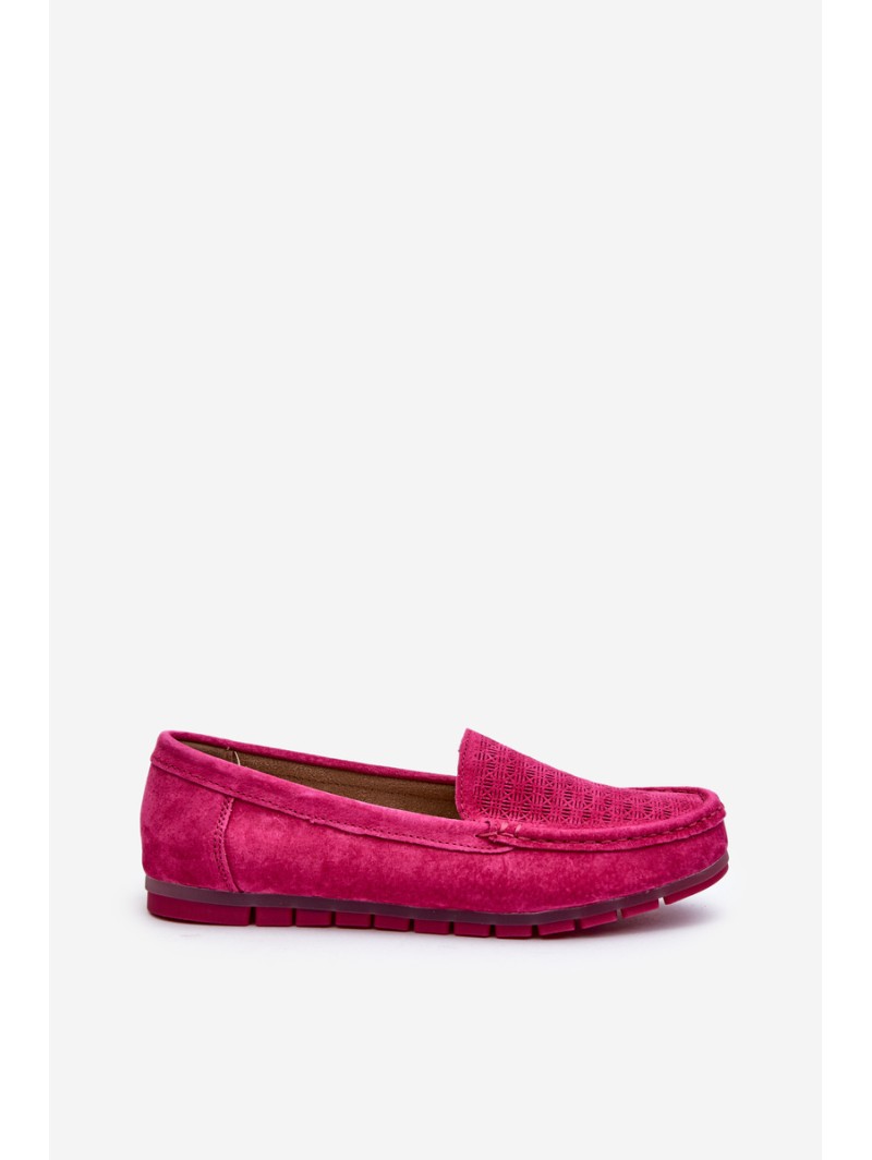 Pink Women's Suede Moccasins S.Barski LR755