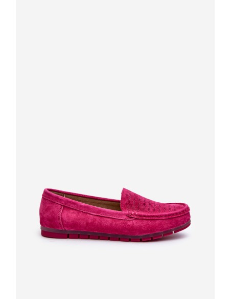 Pink Women's Suede Moccasins S.Barski LR755