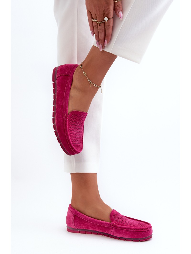 Pink Women's Suede Moccasins S.Barski LR755
