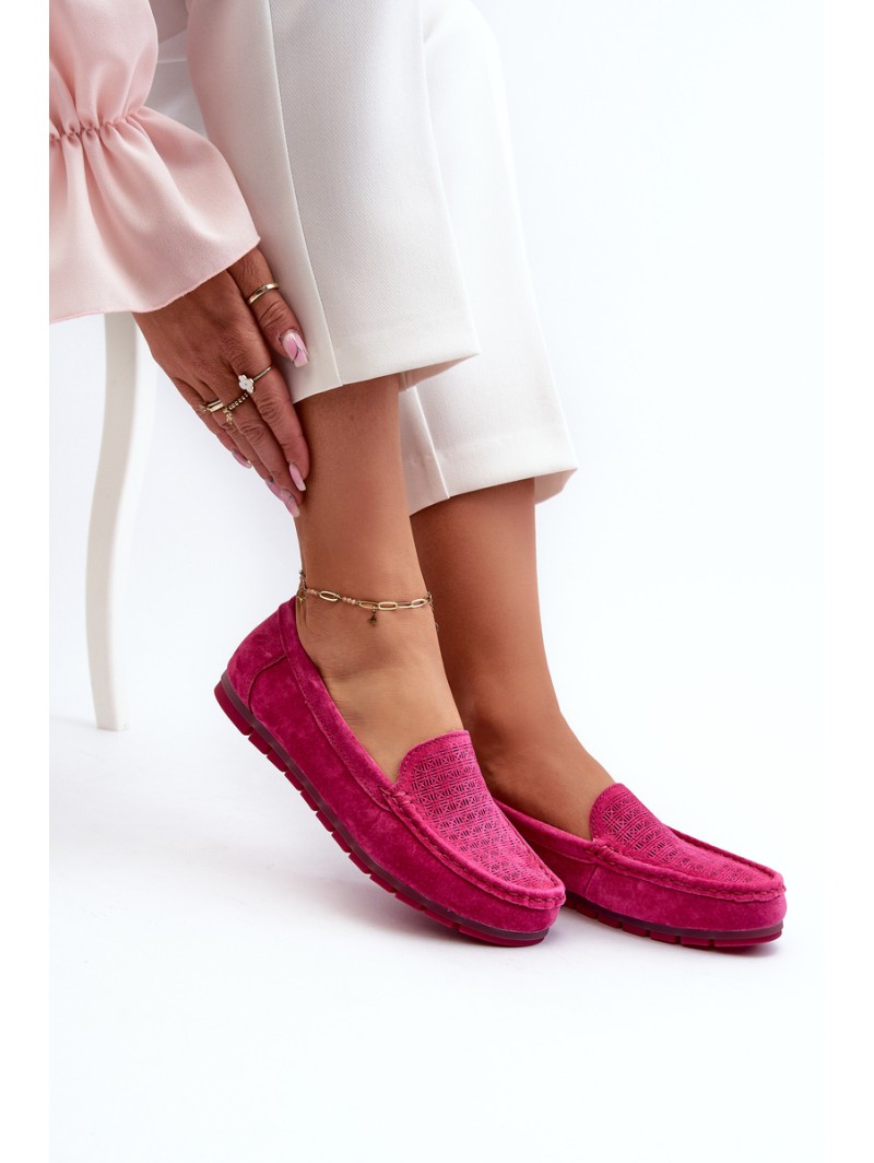 Pink Women's Suede Moccasins S.Barski LR755
