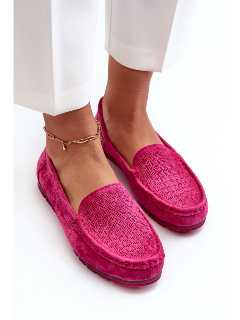 Pink Women's Suede Moccasins S.Barski LR755
