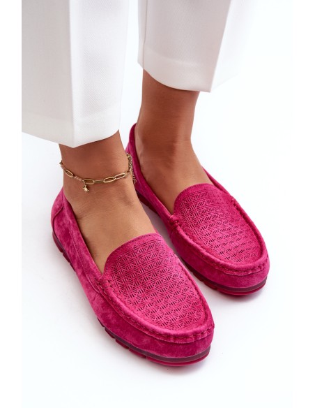Pink Women's Suede Moccasins S.Barski LR755