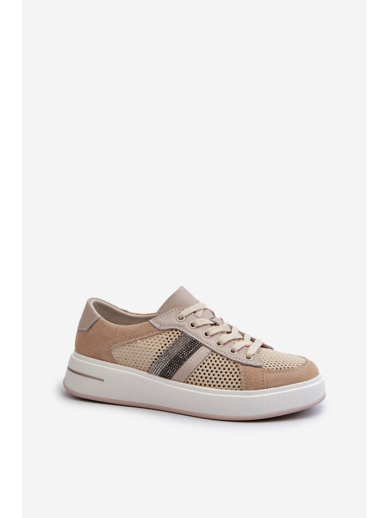 Women's Leather Sneakers D&A LR110 Beige