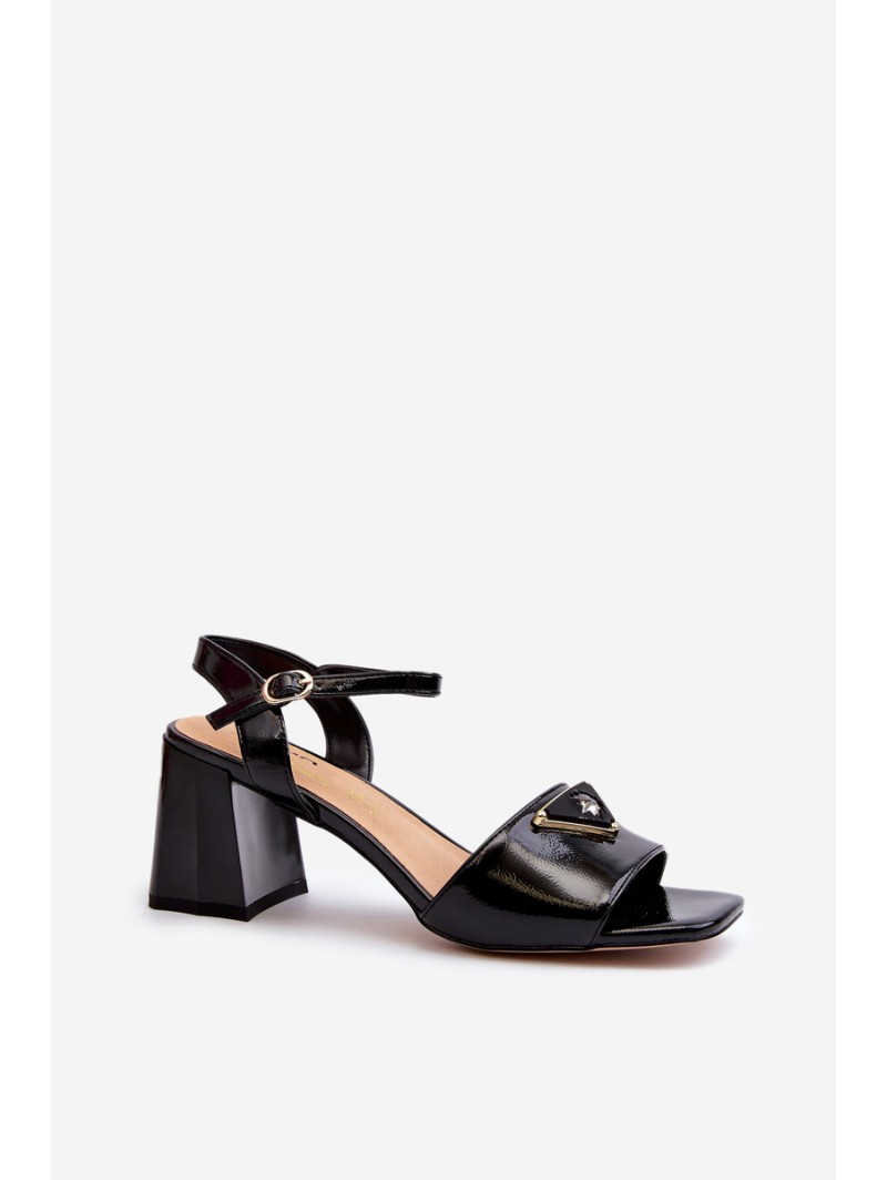 Elegant Black Patent Sandals with Heel D&A MR38-660