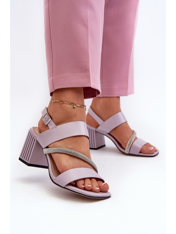 Women's Elegant Sandals with Stiletto Heel Purple D&A MR38-549