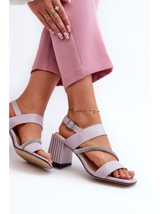 Women's Elegant Sandals with Stiletto Heel Purple D&A MR38-549 2