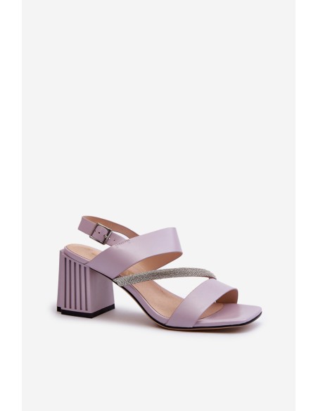 Women's Elegant Sandals with Stiletto Heel Purple D&A MR38-549