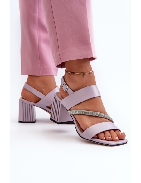 Women's Elegant Sandals with Stiletto Heel Purple D&A MR38-549