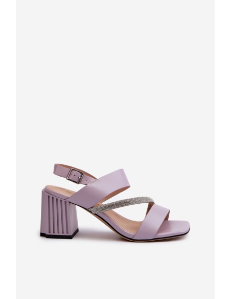 Women's Elegant Sandals with Stiletto Heel Purple D&A MR38-549