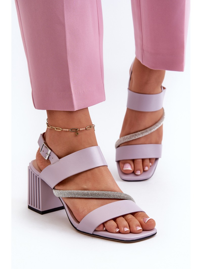 Women's Elegant Sandals with Stiletto Heel Purple D&A MR38-549