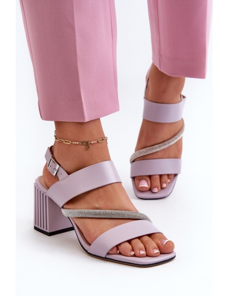 Women's Elegant Sandals with Stiletto Heel Purple D&A MR38-549