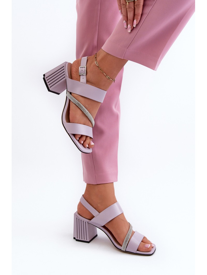 Women's Elegant Sandals with Stiletto Heel Purple D&A MR38-549
