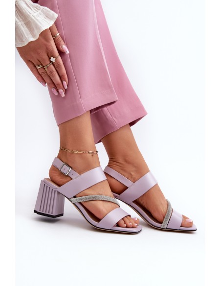 Women's Elegant Sandals with Stiletto Heel Purple D&A MR38-549