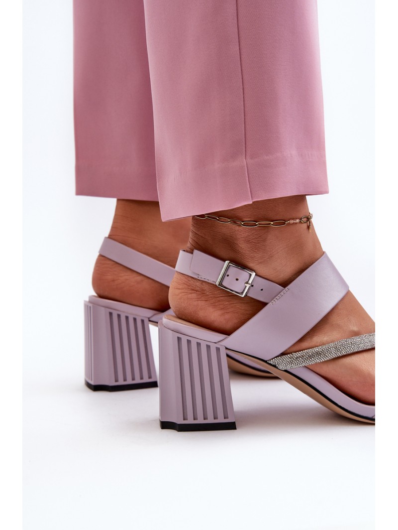 Women's Elegant Sandals with Stiletto Heel Purple D&A MR38-549