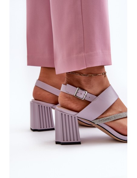 Women's Elegant Sandals with Stiletto Heel Purple D&A MR38-549