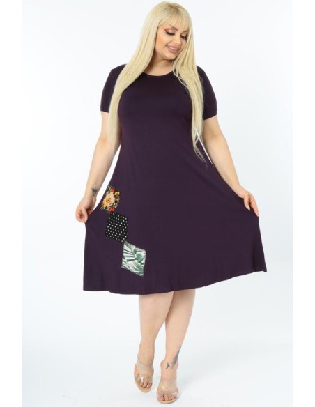 Tamsiai violetinė suknelė iš viskozės