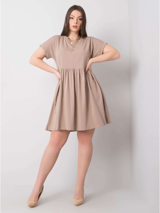 Sukienka-RV-SK-6292.09P-ciemny bezowy 2
