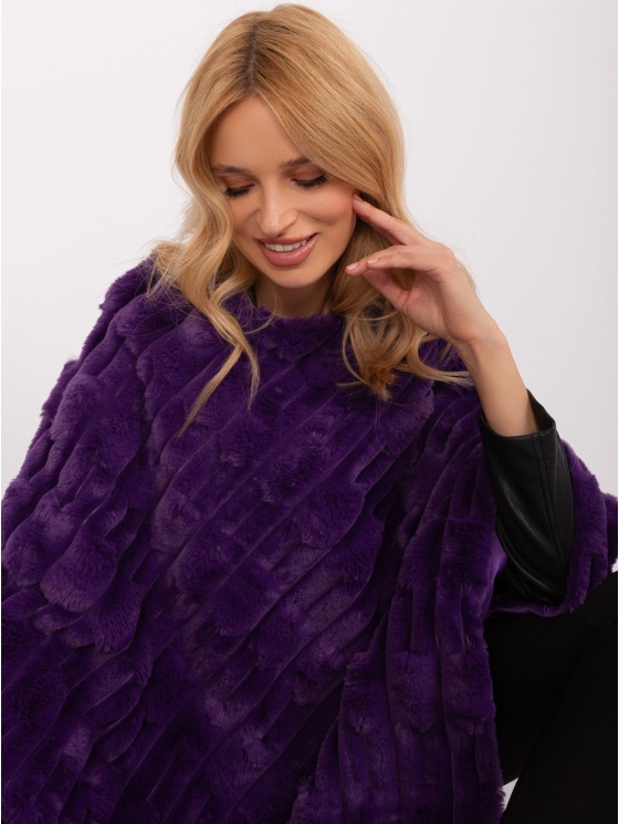 Poncho-AT-PN-2347.68-ciemny fioletowy 2