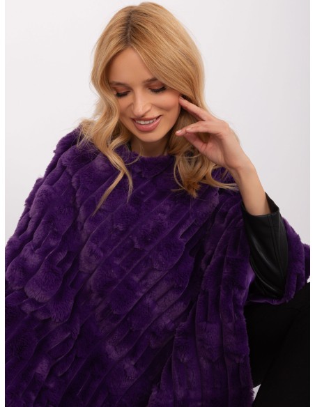 Poncho-AT-PN-2347.68-ciemny fioletowy