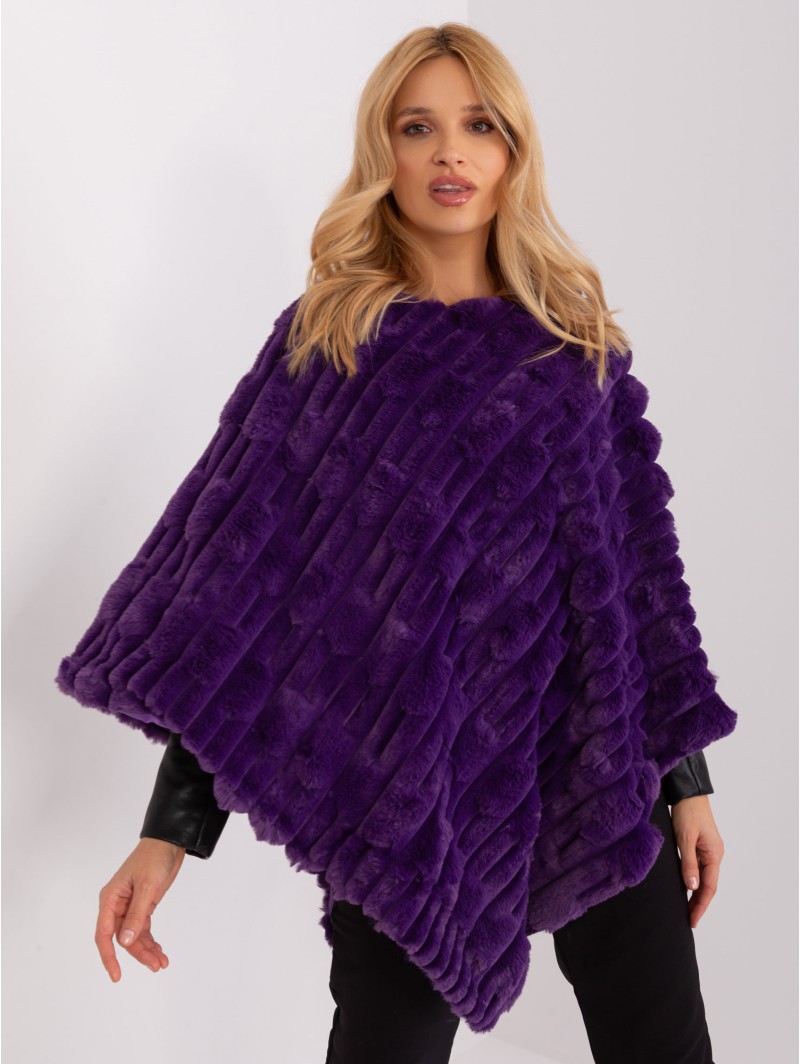 Poncho-AT-PN-2347.68-ciemny fioletowy