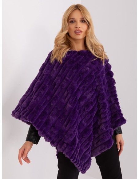 Poncho-AT-PN-2347.68-ciemny fioletowy