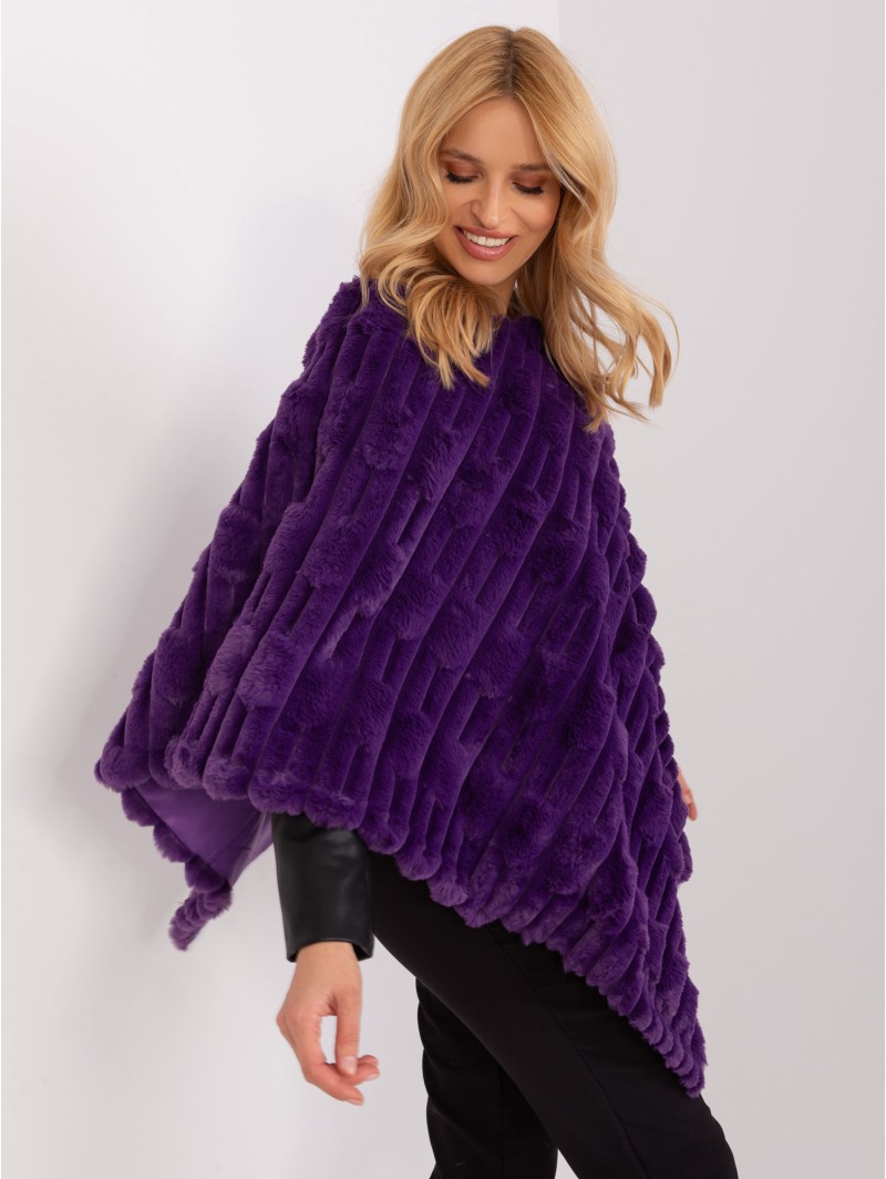 Poncho-AT-PN-2347.68-ciemny fioletowy