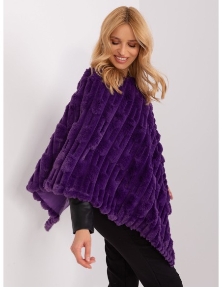 Poncho-AT-PN-2347.68-ciemny fioletowy