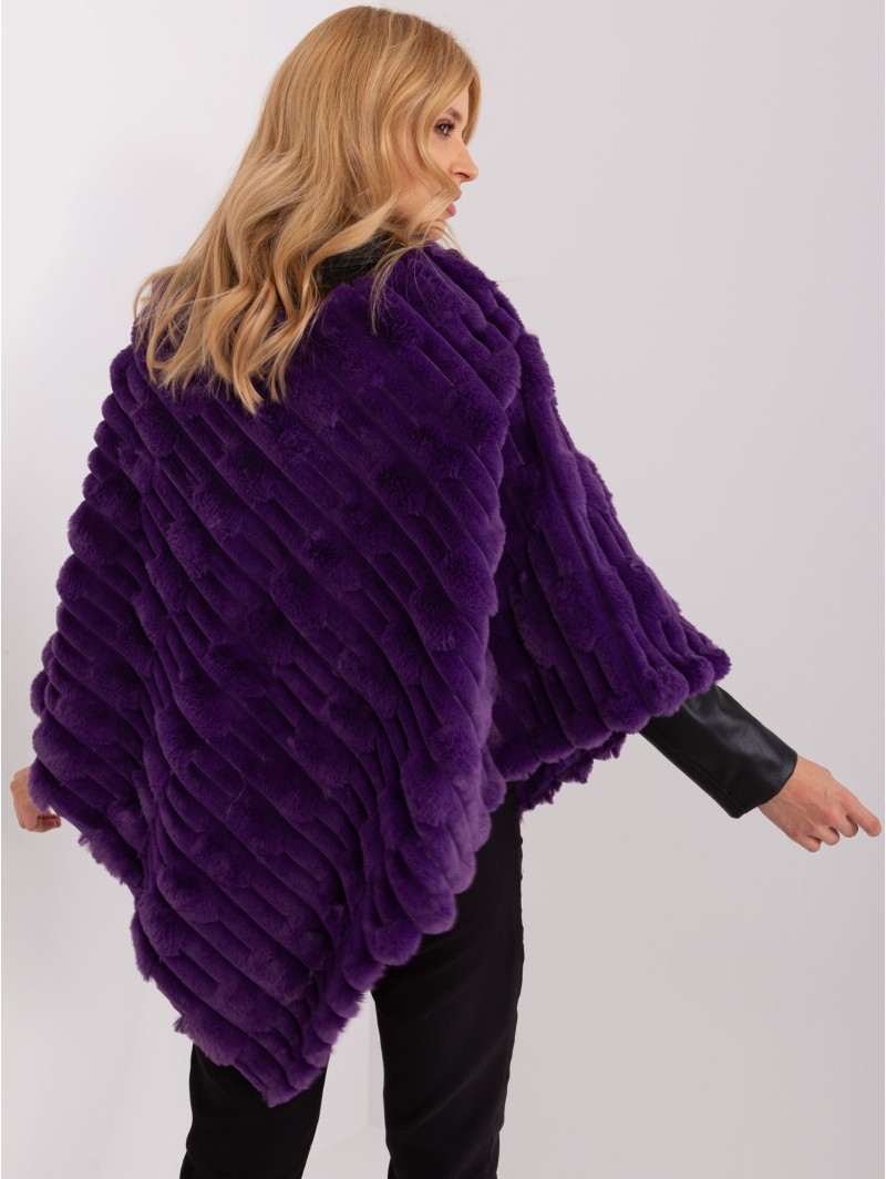 Poncho-AT-PN-2347.68-ciemny fioletowy