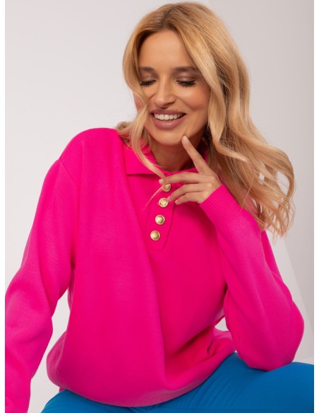 Sweter-BA-SW-1493.43-fluo różowy