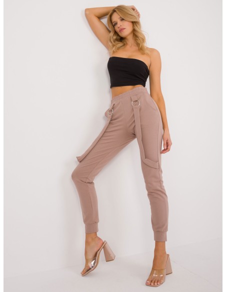 Spodnie dresowe-RV-DR-9629.82-ciemny bezowy