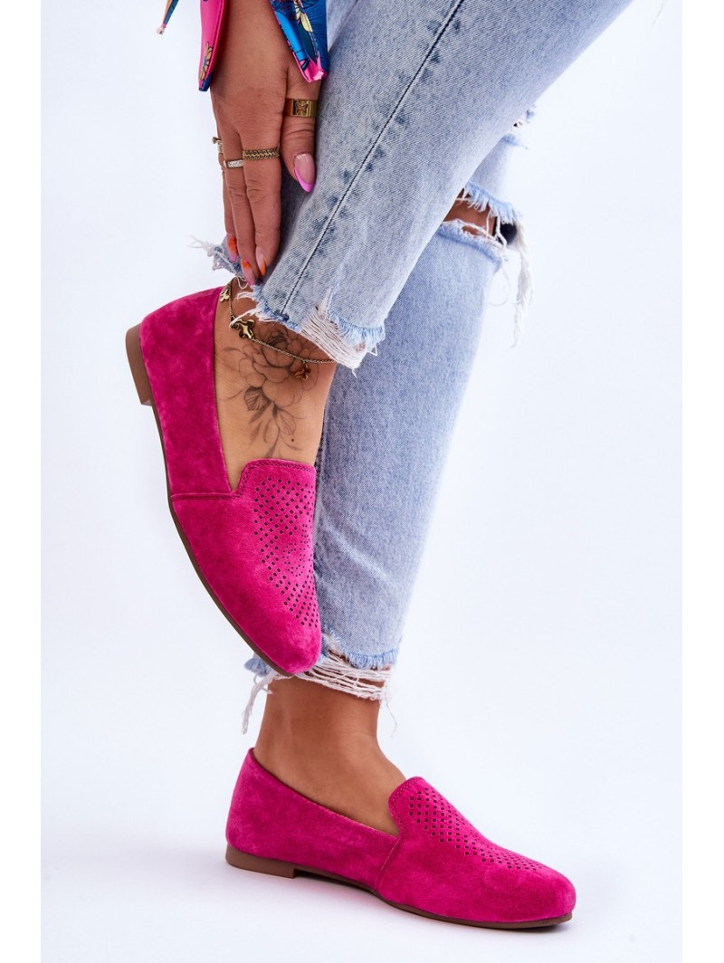 Suede Patogūs Loafers Fuchsia Giovana