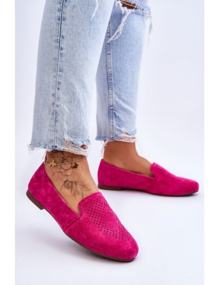 Suede Patogūs Loafers Fuchsia Giovana