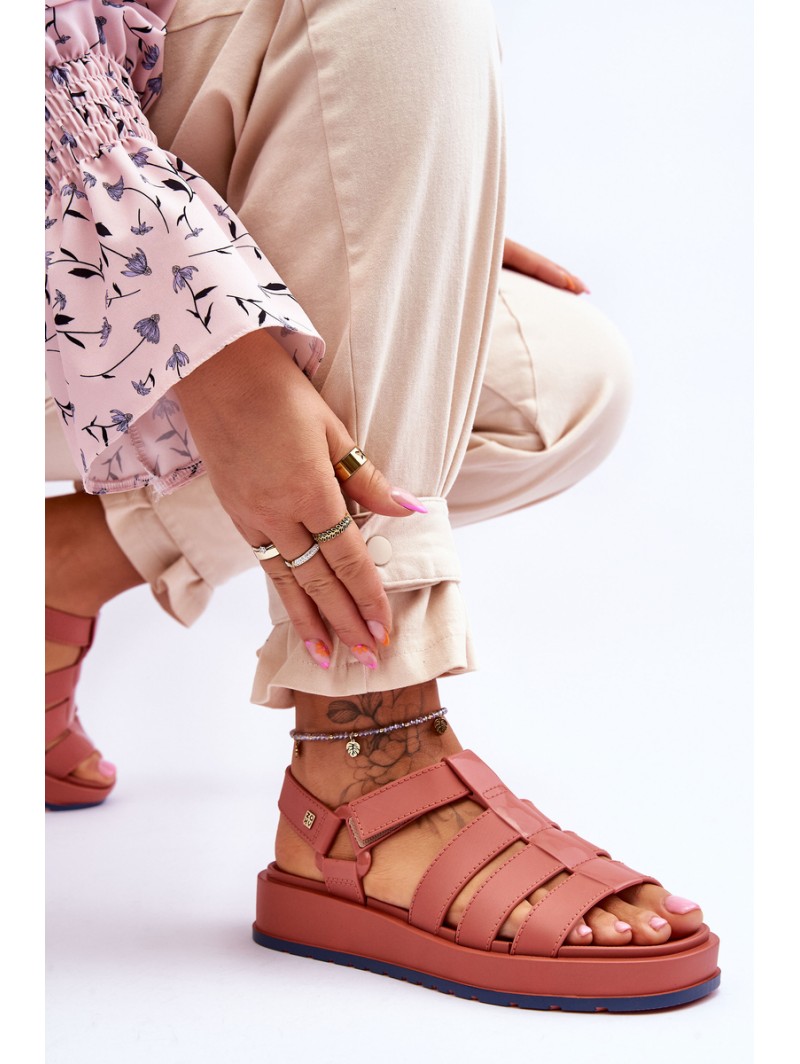 ZAXY moteriškos veganiškos Velcro sandalai JJ285016 Dusty Pink