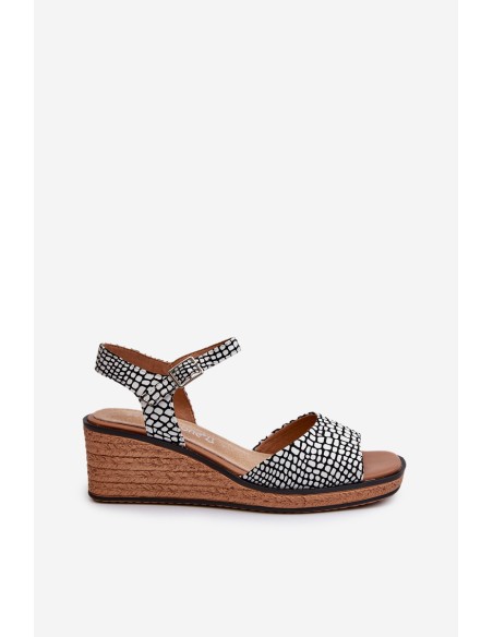 Women's Wedge Sandals Sergio Leone SK303 Black and White