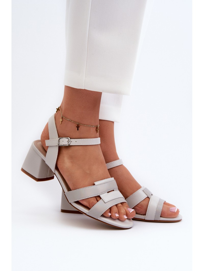 Women's High Heel Sandals in Faux Leather Sergio Leone SK894 Grey