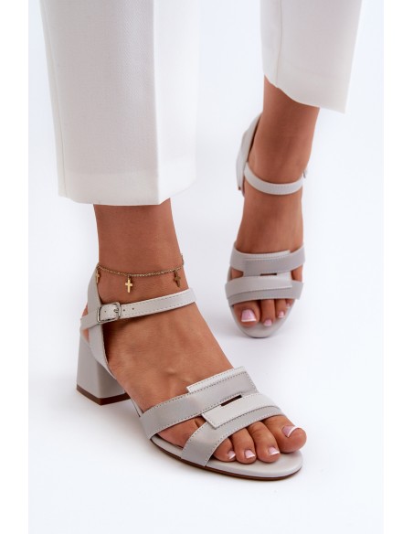 Women's High Heel Sandals in Faux Leather Sergio Leone SK894 Grey