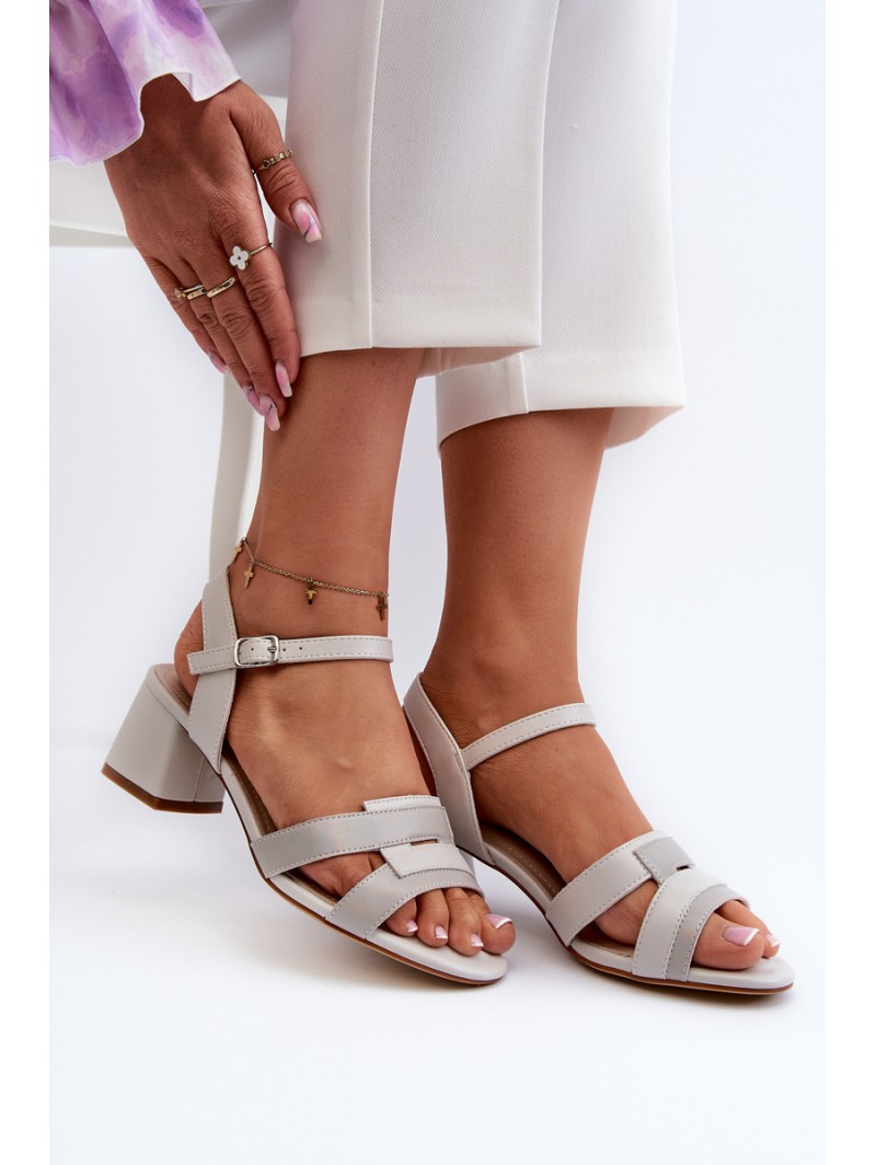 Women's High Heel Sandals in Faux Leather Sergio Leone SK894 Grey