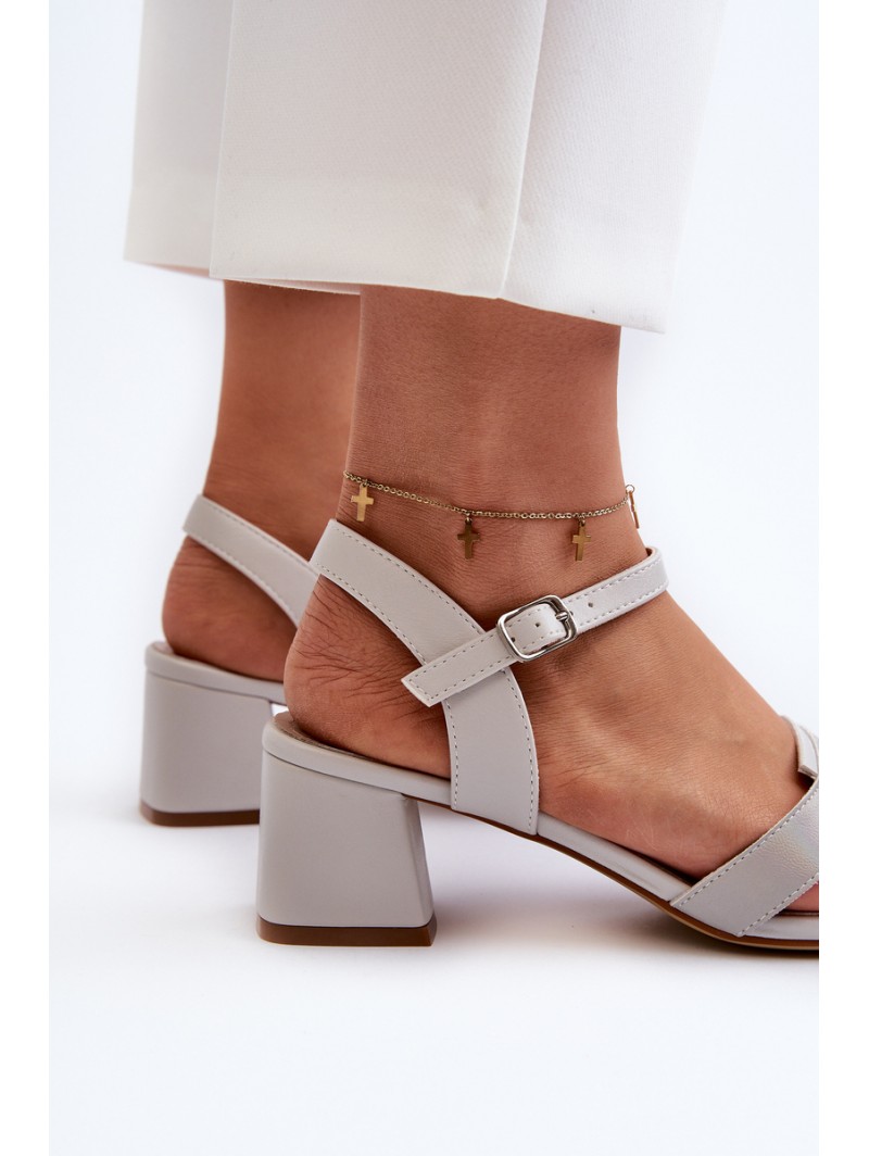 Women's High Heel Sandals in Faux Leather Sergio Leone SK894 Grey