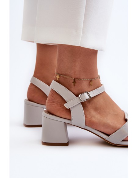 Women's High Heel Sandals in Faux Leather Sergio Leone SK894 Grey