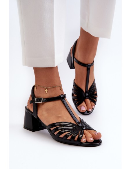 Lacquered Women's High Heel Sandals Sergio Leone SK880 Black
