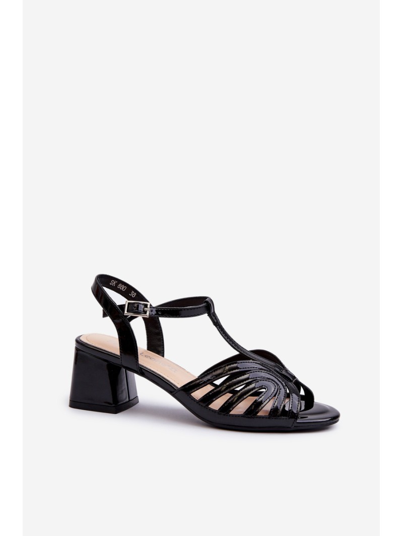Lacquered Women's High Heel Sandals Sergio Leone SK880 Black