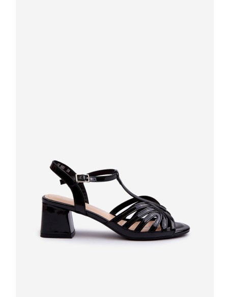 Lacquered Women's High Heel Sandals Sergio Leone SK880 Black
