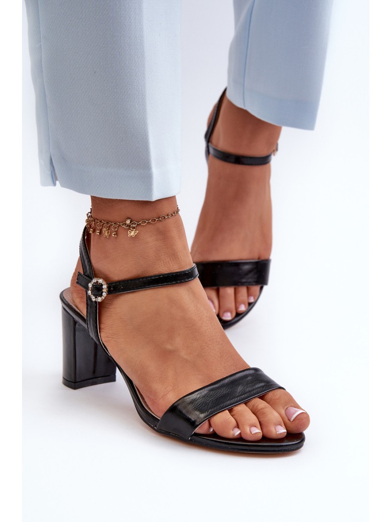 Black Sandals with Heel Glindra