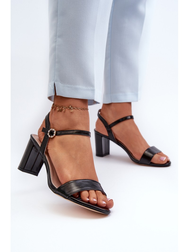 Black Sandals with Heel Glindra
