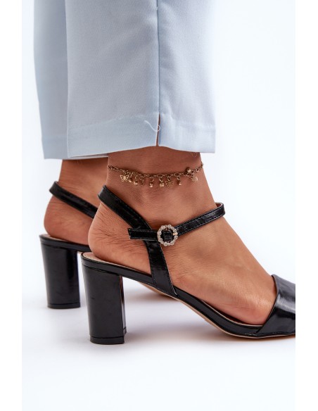 Black Sandals with Heel Glindra