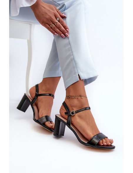 Black Sandals with Heel Glindra