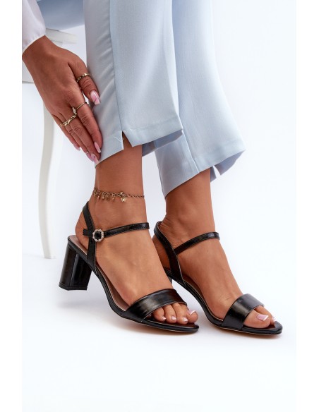 Black Sandals with Heel Glindra