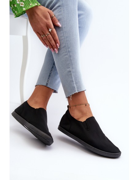 Women's Slip-On Black Trainers Sneakers Lovinia